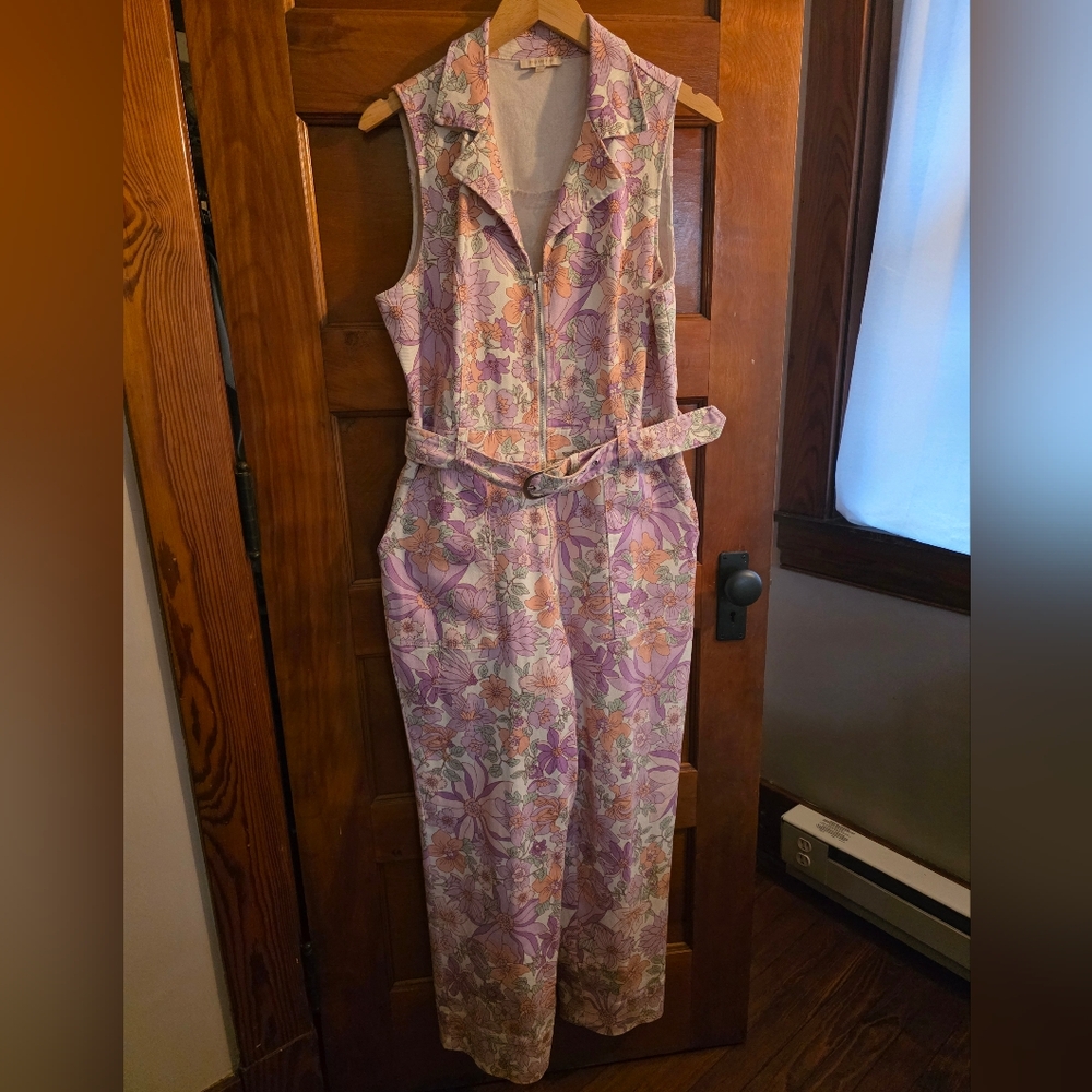 Skies Are Blue Pink Floral Jumpsuit